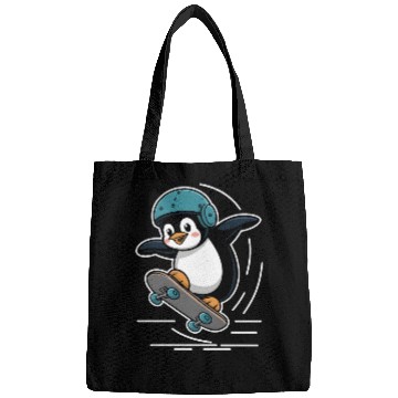 Discover Skating Penguin With Helmet Bags