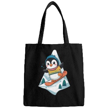 Discover Cute Snowboarding Penguin Adventure Bags