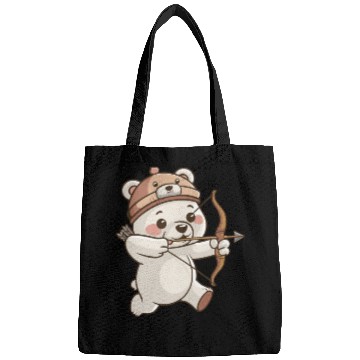 Discover Cute polar bear with Bow and Arrows Cartoon Bags