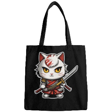 Discover ninja cat with a katana 2 Bags