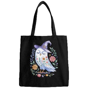Discover Halloween Owl with Floral Witch Hat Bags