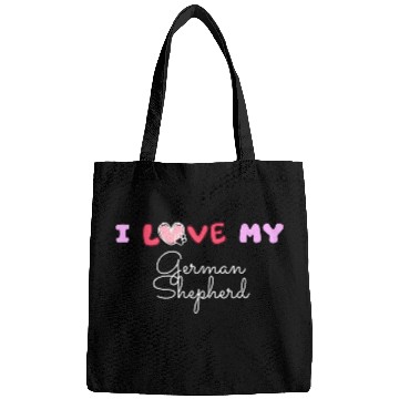 Discover I Love My German Shepherd Bags