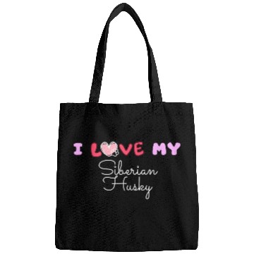 Discover I Love My Siberian Husky Bags