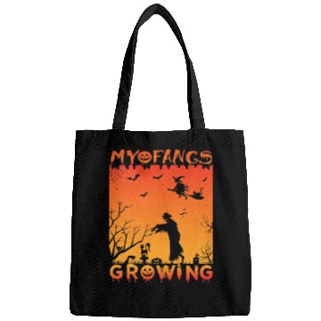 Discover my fangs growing funny Halloween Bags