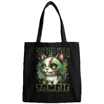 Discover Pretend I'm a Zombie Cat Halloween Design Bags