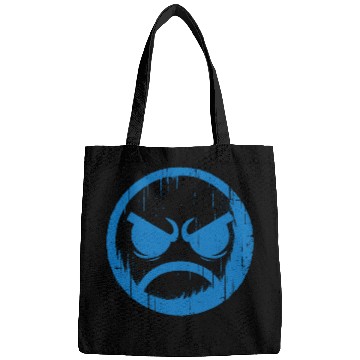Discover Cool Blue Angry Face Bags
