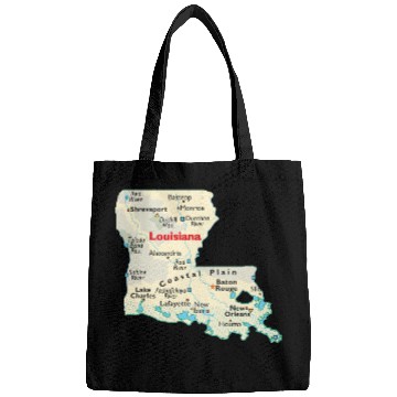 Discover Louisiana map image of state. Bags