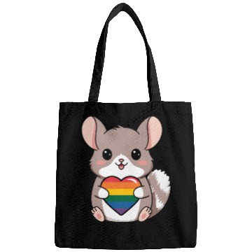 Discover LGTBQ Chinchilla Holding Rainbow Heart Cute Pride Bags