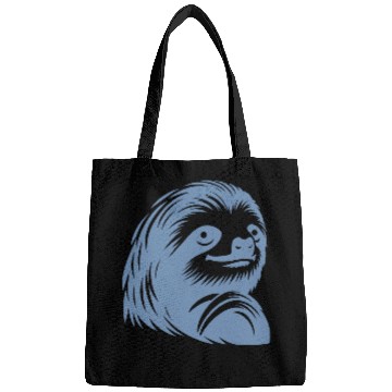 Discover Thoughtful sloth face portrait silhouette Bags