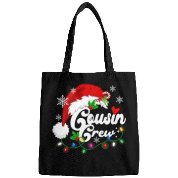 Discover cousin crew Santa Claus Hat Christmas lights Bags