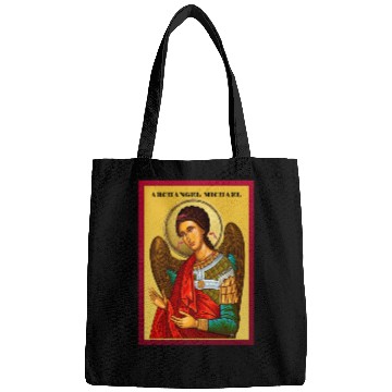 Discover Archangel Michail Orthodox pray icon Bags