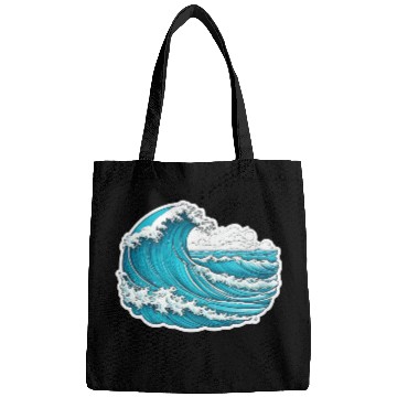 Discover Serene Blue Ocean Waves Bags
