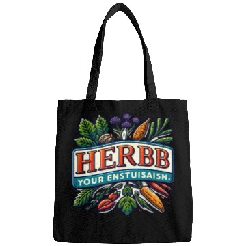 Discover Herb Your Enthusiasm: A fun, punny herbs design. Bags