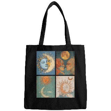 Discover Moon and Sun Tarot Card Designed Look Bags
