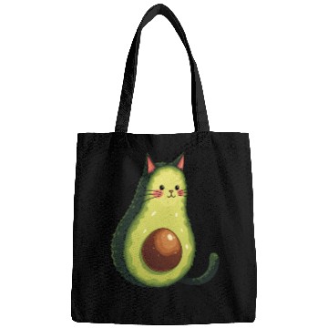 Discover Cute Kawaii Avocado Cat Bags