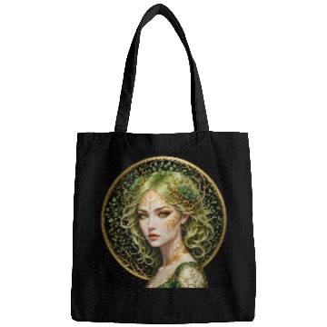 Discover Green-haired forest woman Bags