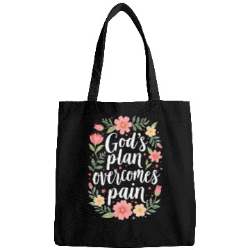 Discover God's Plan Overcomes Pain - Christian Quote Bags