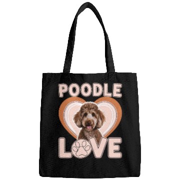 Discover Adorable Brown Poodle for Poodle Enthusiasts Bags