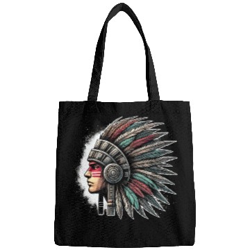 Discover Aztec Warrior Mask with Tribal Art and Ancient Bags
