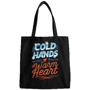 Discover Typography for winter Cold hands warm heart Bags