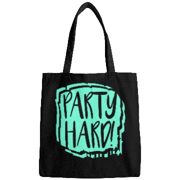 Discover Party Hard Graffiti Spray Drops Stamp Text Slogan Bags