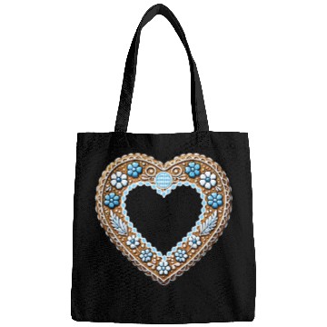 Discover Gingerbread heart frame Tradition and love united Bags