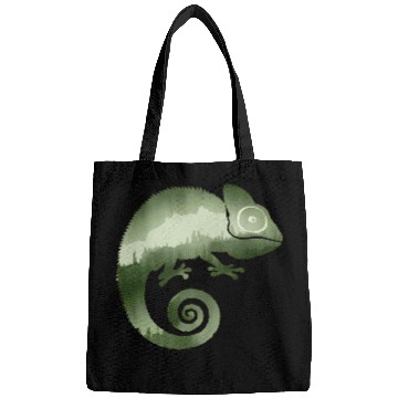 Discover green chameleon monochrome silhouette Bags