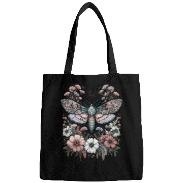 Discover Fairycore Floral Moth Pastel Fairycore Aesthetic Bags