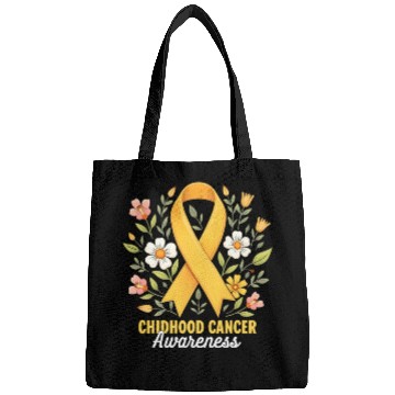 Discover Childhood Cancer Awareness Hippie Flower Ribbon Bags