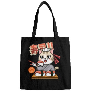 Discover Sushi Chef Cat Adorable Culinary Cat Design Bags