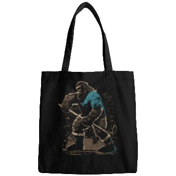 Discover Bigfoot Playing Hockey Lover Funny Design Bags