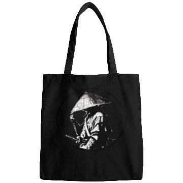 Discover Samurai with Umbrella Ink Illustration Bags