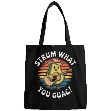 Discover Strum What You Guac - Fun Avocado Guitar Design Bags