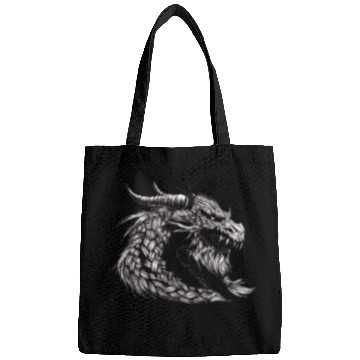 Discover Mythical Dragon Head Illustration Bags