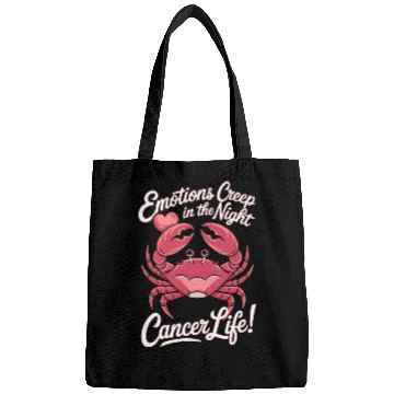 Discover Emotions Creep in the Night Cancer Zodiac Sign Bags