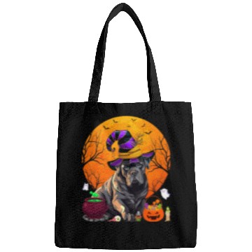 Discover Funny Cane Corso Dog Witch Halloween Dog Lover Bags