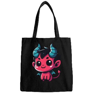Discover Playful Red Devil - Cartoon, Character, Kawaii Bags