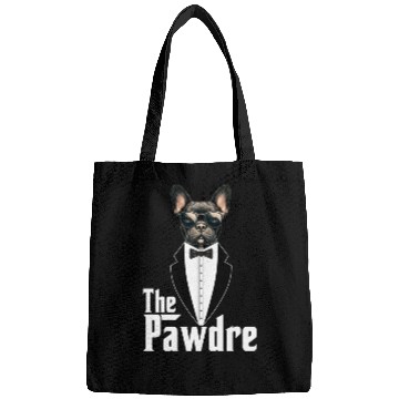 Discover The Pawdre Funny Dog Father Dad Paw French Bulldog Bags