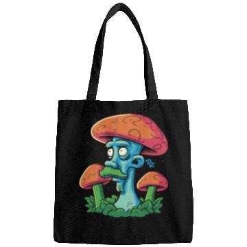 Discover Mushroom Moustache Man – Trippy Fungi Art Bags
