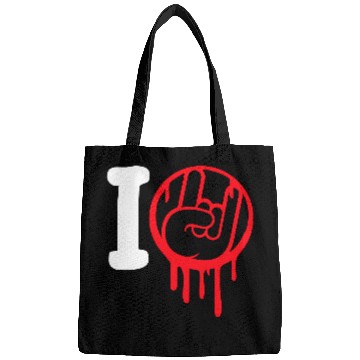 Discover I Love Heavy Metal Hard Rock Music Graffiti Heart Bags