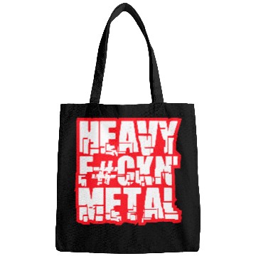 Discover Heavy F#ckin' Metal Hard Rock Fun Music Text Quote Bags