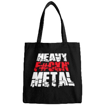 Discover Heavy F#ckin' Metal Hard Rock Fun Music Text Quote Bags