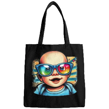 Discover Baby boy with sunglasses comic design 3 Bags