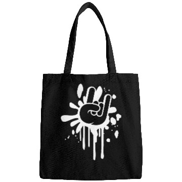 Discover Heavy metal graffiti drop horn finger hand gesture Bags