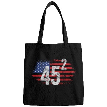 Discover Trump 45 Squared Two Terms Election American Bags
