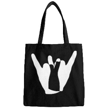 Discover Two heavy metal hard rock horn finger hand gesture Bags
