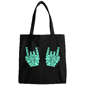 Discover Heavy metal nerd electronic circuits hand gesture Bags