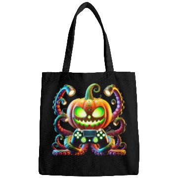 Discover Octopus Pumpkin Gamer with Glowing Halloween Vibes Bags