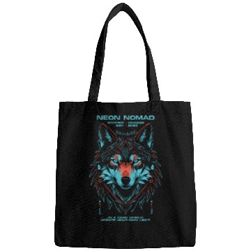 Discover Neon Nomad - Mystical Wolf | by Asarteon Bags