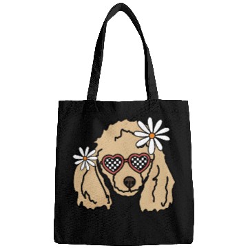 Discover Poodle Brown retro Dog Bags